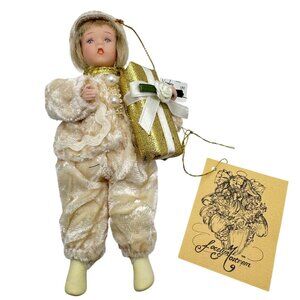 Jocelyn Mostrom Kurt S. Adler Porcelain Doll Ornament 6" Gift & Velvet Outfit